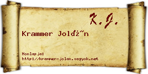 Krammer Jolán névjegykártya